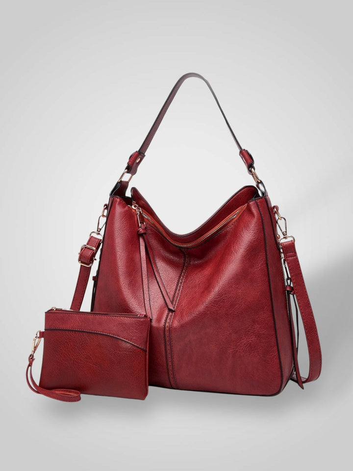 Structured Leather Bag with Convertible Strap