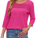 Aspen | Pleated 3/4 Sleeve Top