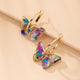 Florence | Gold Hoop Earrings with Multicoloured Butterflies