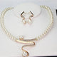 Henrietta | Necklace and Earrings Set with Natural Pearls
