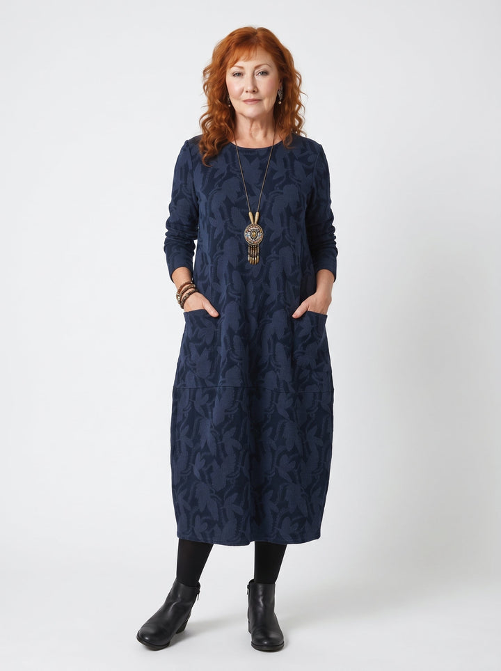 AOIFE | ELEGANT LEAF PRINT MIDI DRESS