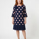NIAMH | ELEGANT PLEATED POLKA DOT DRESS