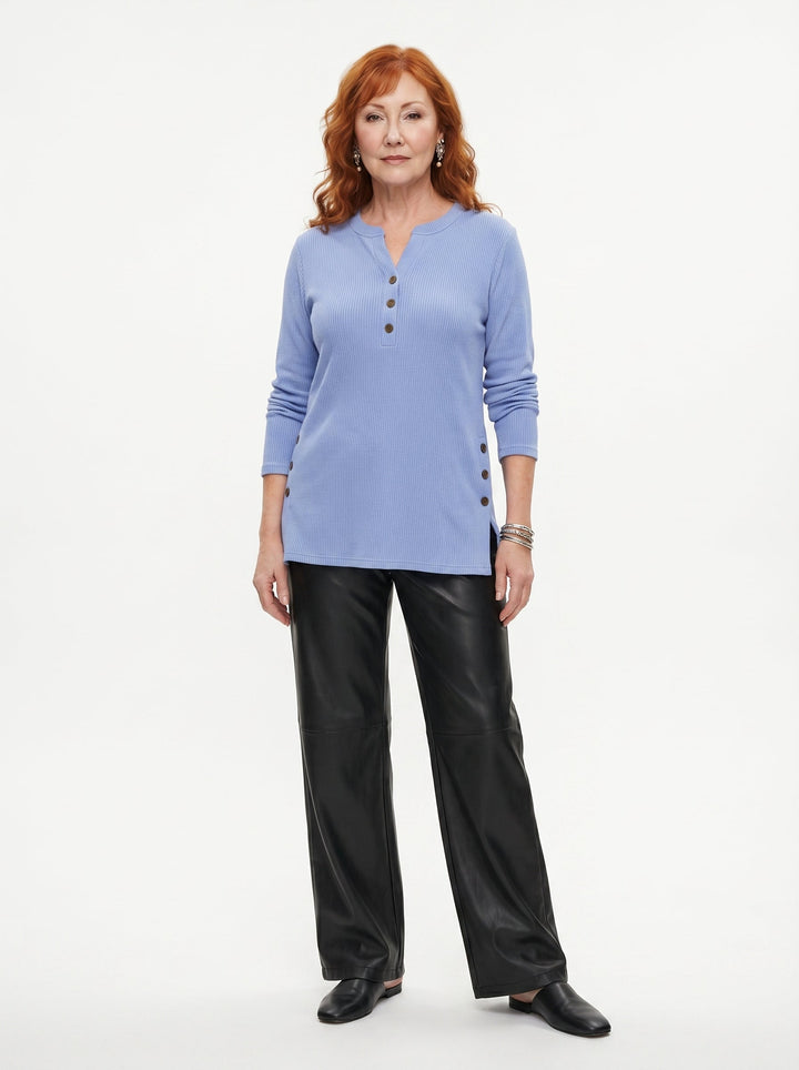 NIAMH | RELAXED BUTTON DETAIL TUNIC TOP
