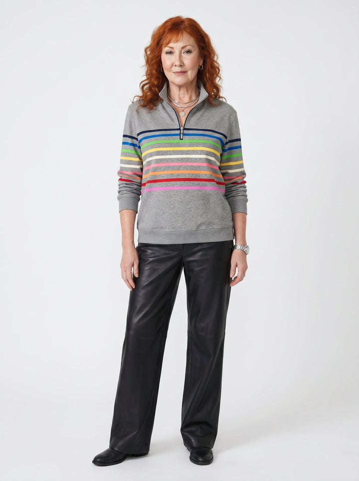 AOIFE | STRIPED ZIP-NECK EVERYDAY JUMPER