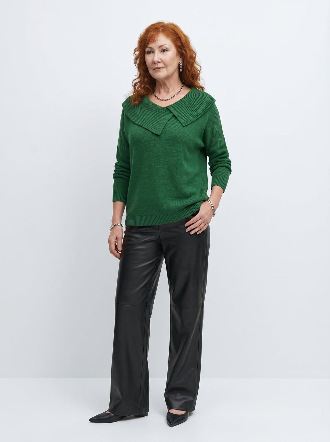 DAMHNAIT | SOFT COLLAR KNIT PULLOVER