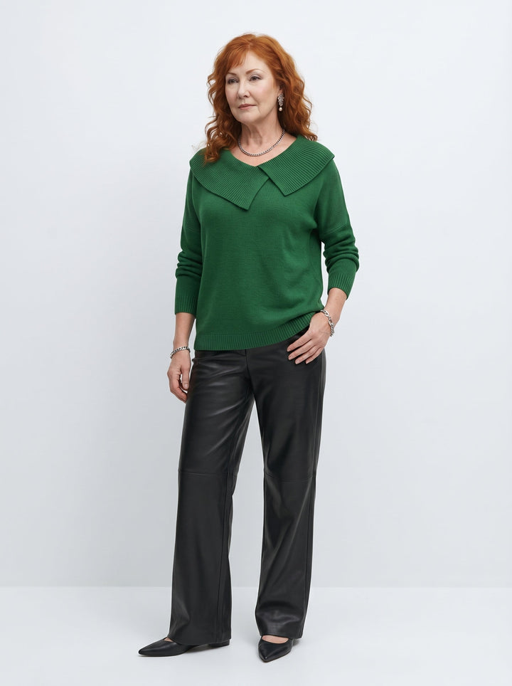 DAMHNAIT | SOFT COLLAR KNIT PULLOVER