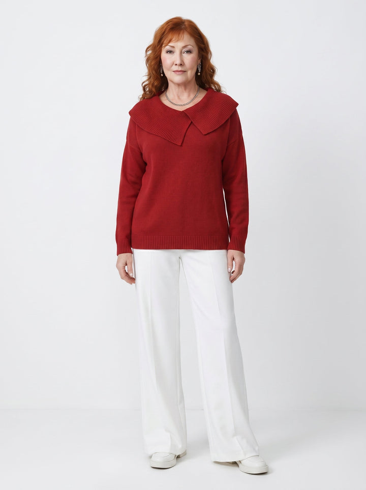 DAMHNAIT | SOFT COLLAR KNIT PULLOVER