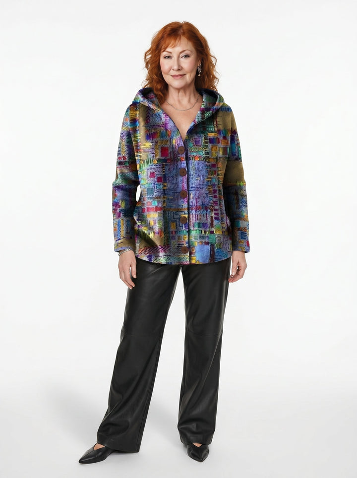 KEAVY | ELEGANT PRINTED BUTTON CARDIGAN