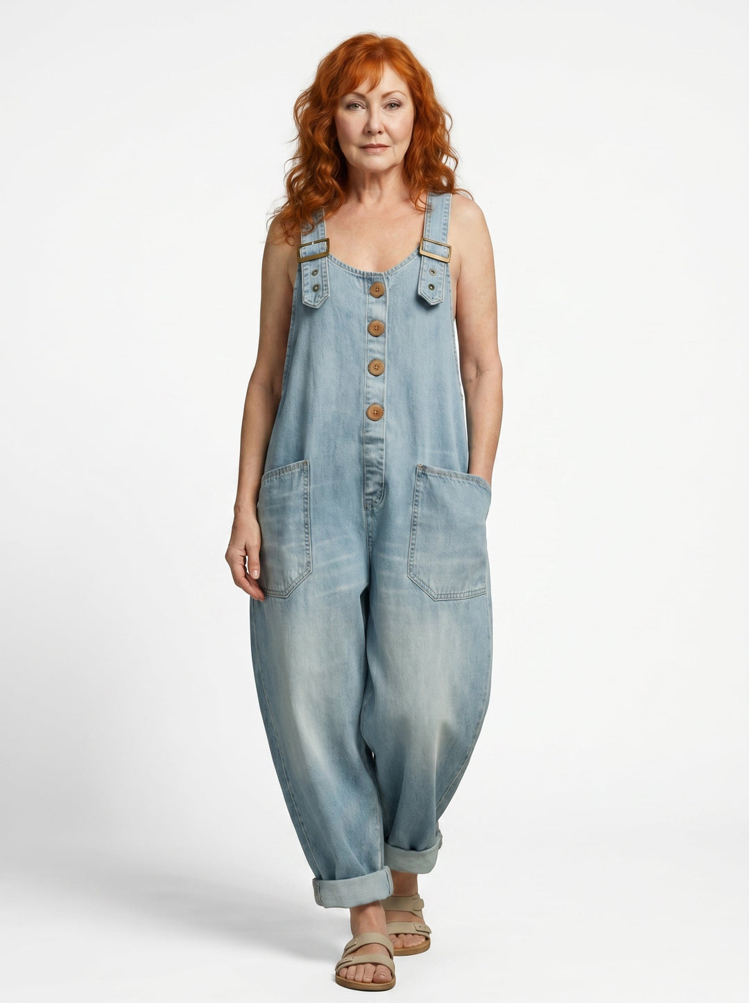 EITHRÍN | RELAXED DENIM POCKET JUMPSUIT