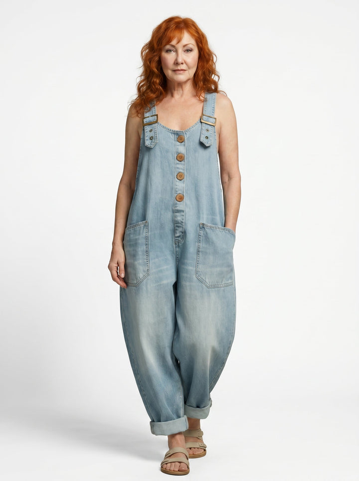 EITHRÍN | RELAXED DENIM POCKET JUMPSUIT