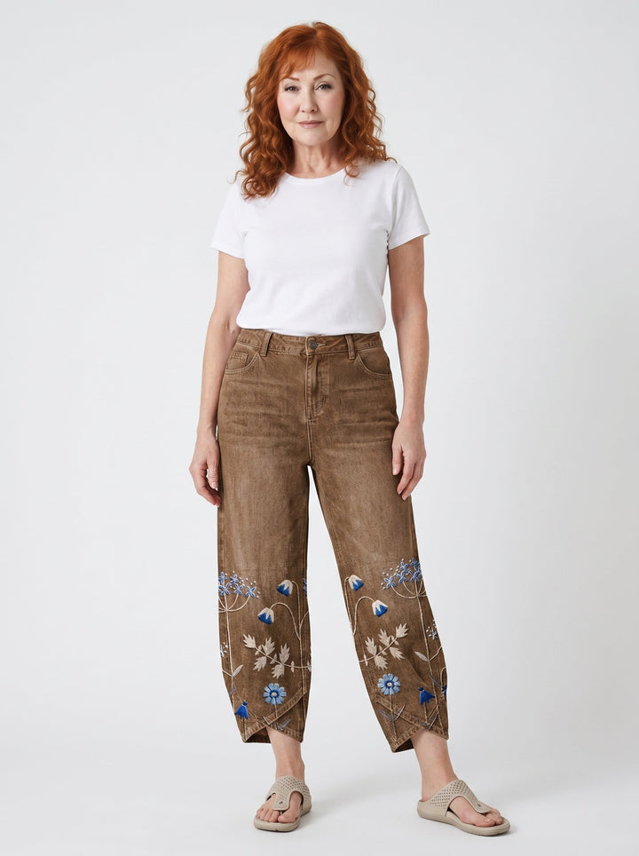 FÍODHNA | EMBROIDERED RELAXED ARTISAN TROUSERS