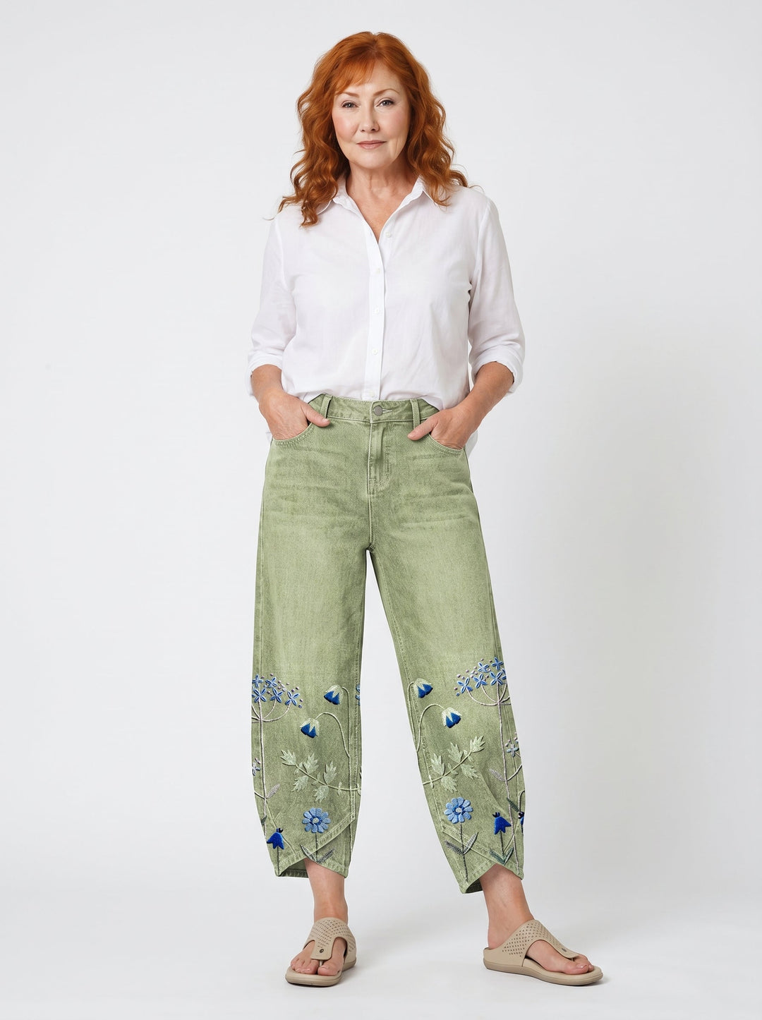 FÍODHNA | EMBROIDERED RELAXED ARTISAN TROUSERS