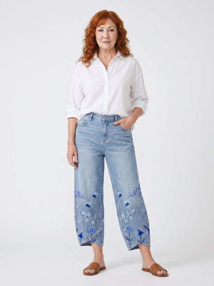 FÍODHNA | EMBROIDERED RELAXED ARTISAN TROUSERS