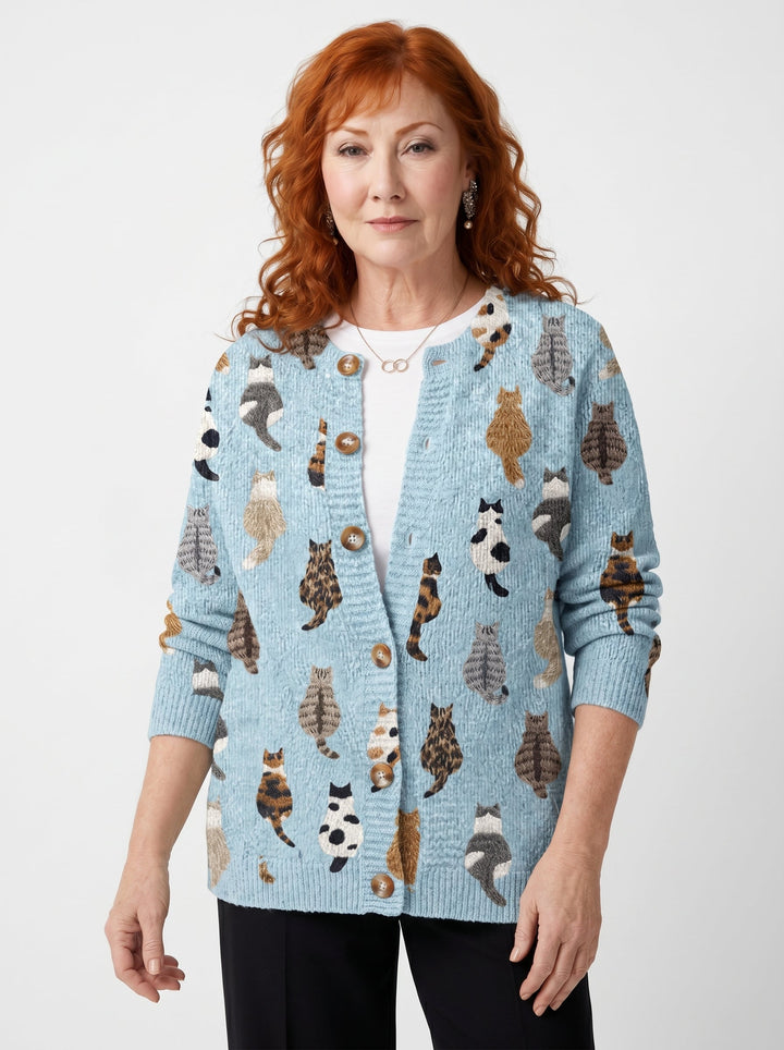 RÍONA | THE CAT PRINT CARDIGAN