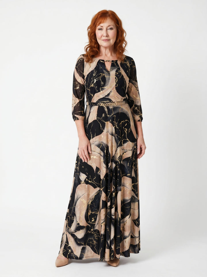 ÉADAOIN | PRINTED CHIFFON MAXI DRESS