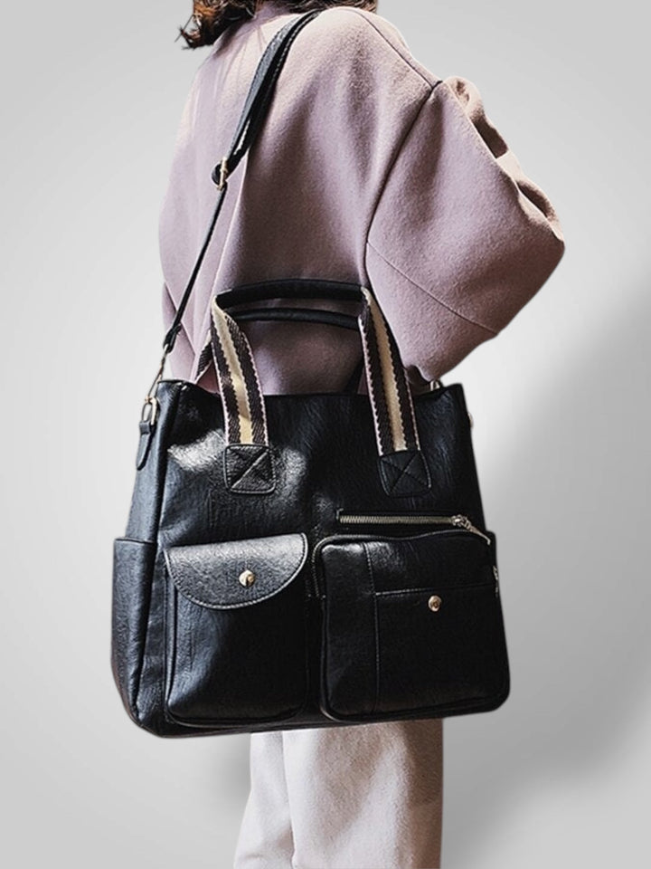 Leather Retro Bag with Removable Straps