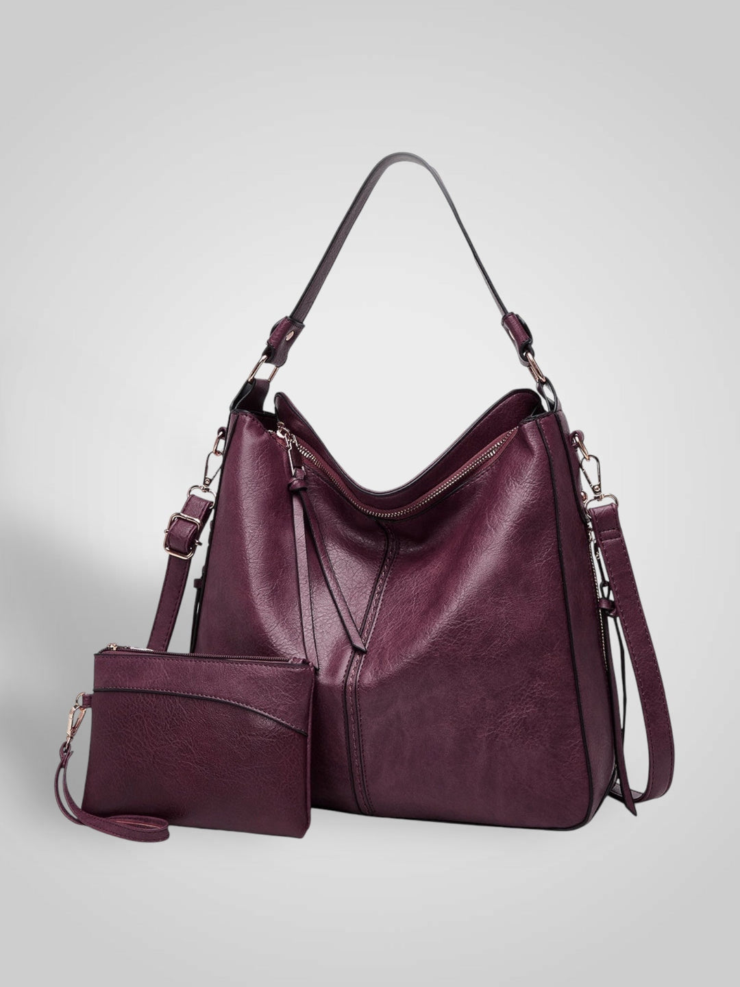 Slouchy Faux Leather Hobo Bag