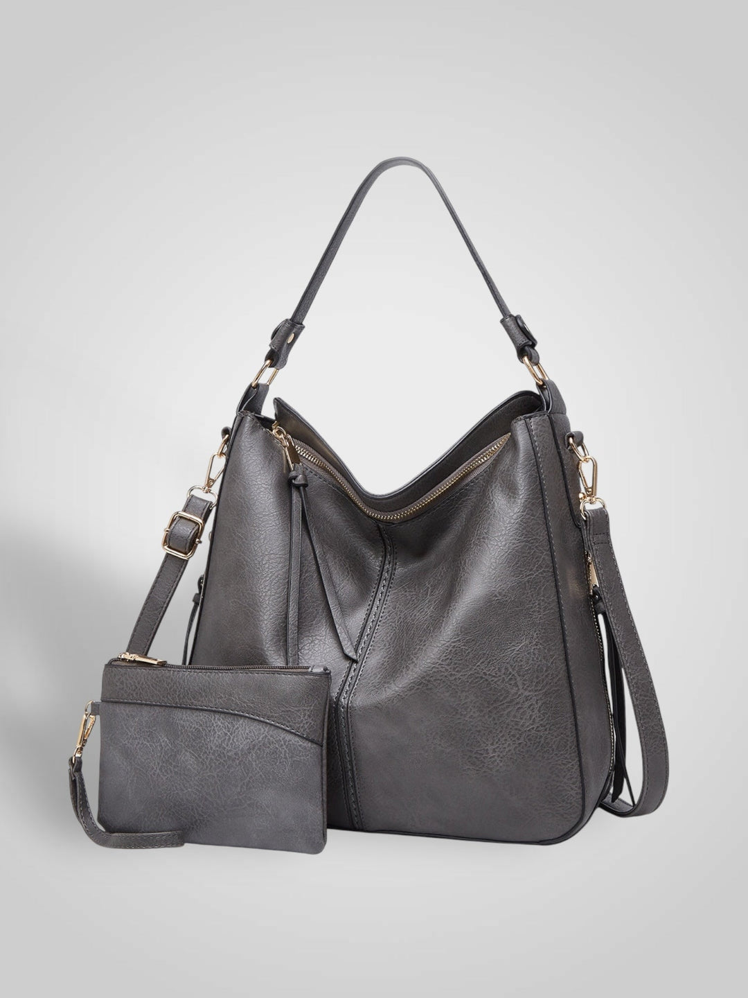 Slouchy Faux Leather Hobo Bag