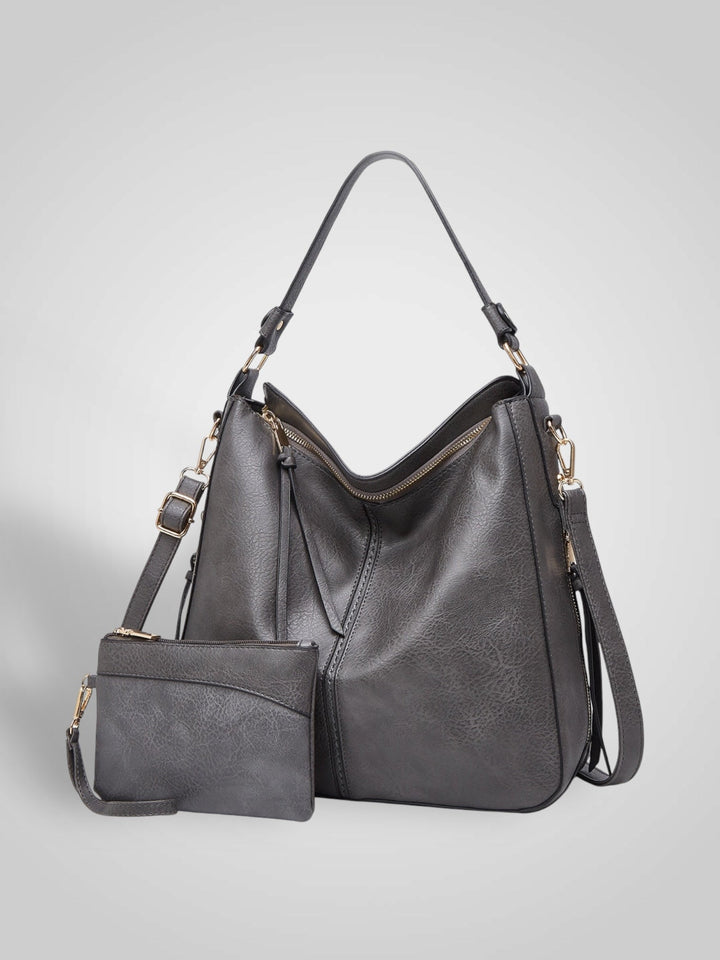Slouchy Faux Leather Hobo Bag