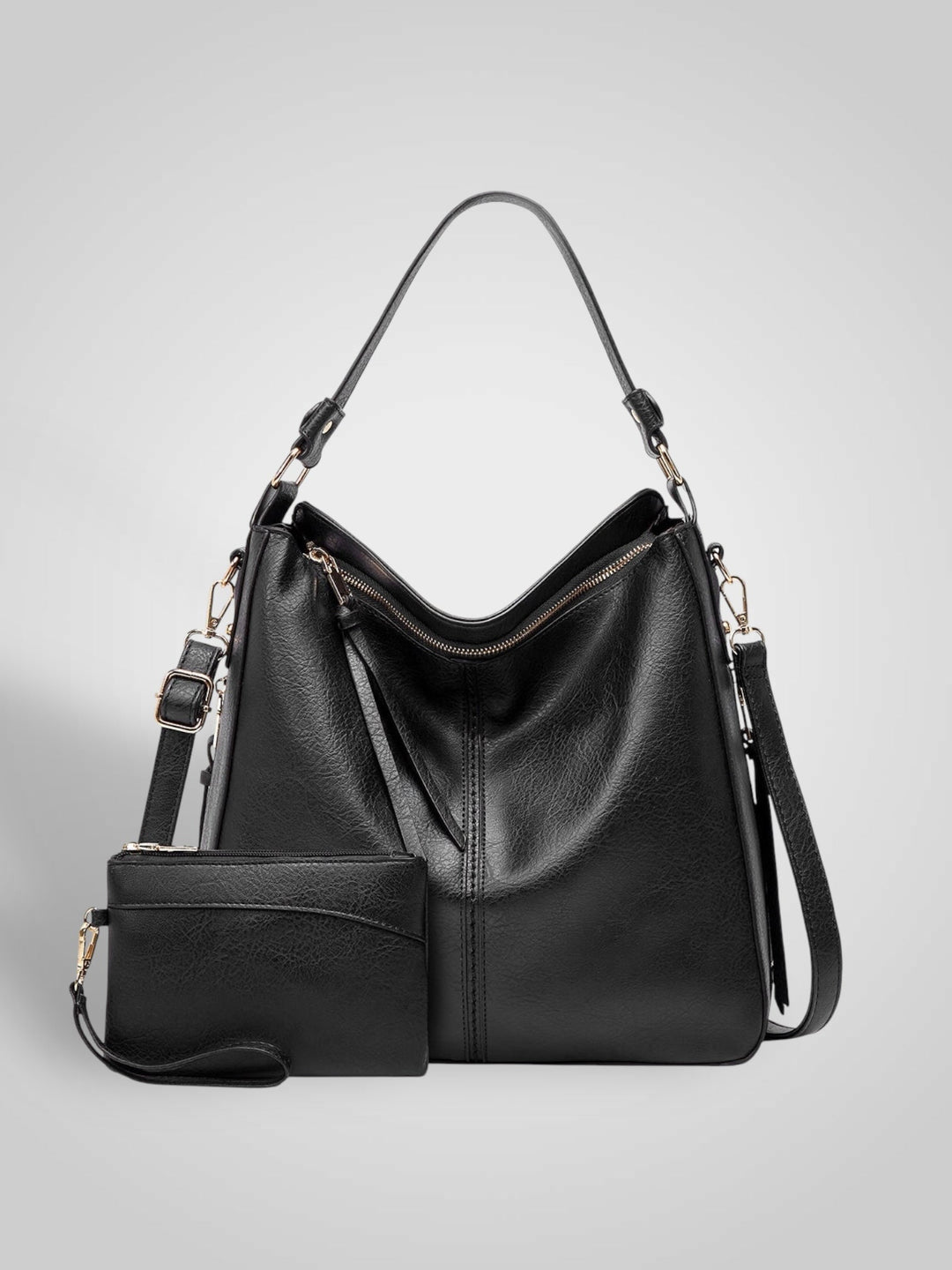 Slouchy Faux Leather Hobo Bag