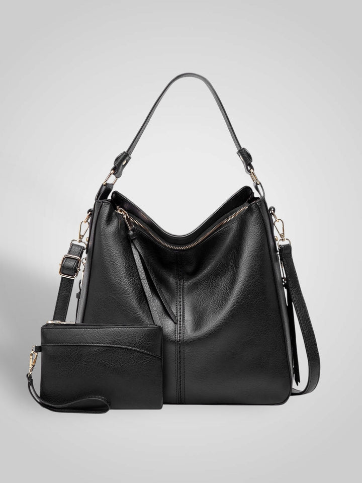 Slouchy Faux Leather Hobo Bag