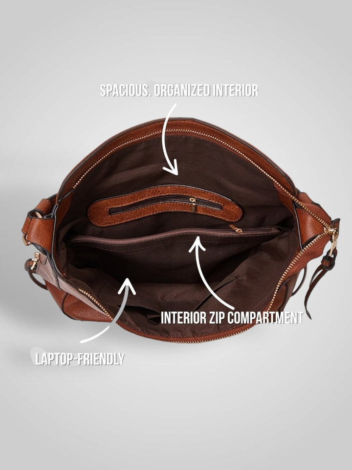 Slouchy Faux Leather Hobo Bag