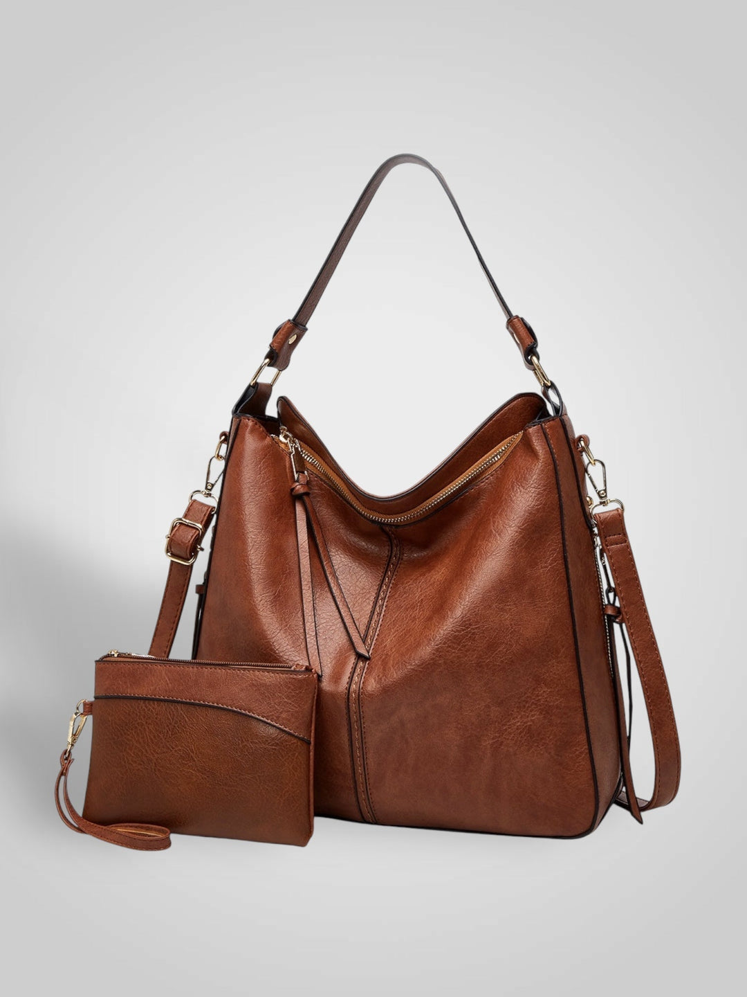 Slouchy Faux Leather Hobo Bag