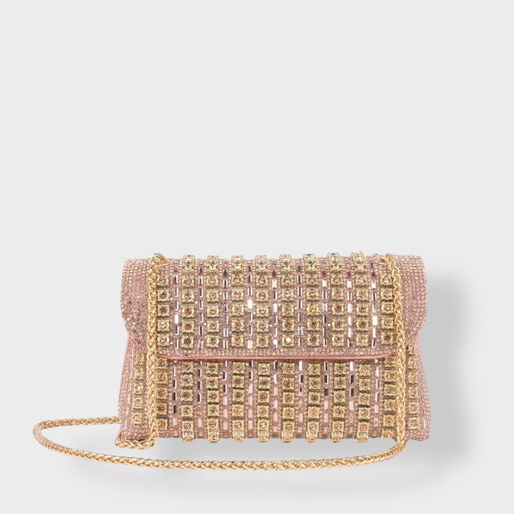 Chain-Strap Shoulder Bag with Stone Details