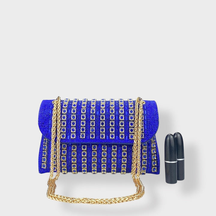 Chain-Strap Shoulder Bag with Stone Details