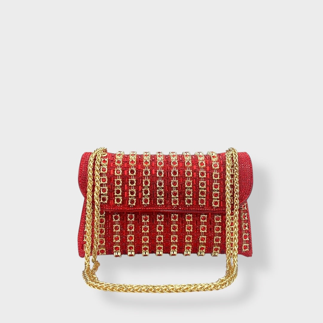 Chain-Strap Shoulder Bag with Stone Details