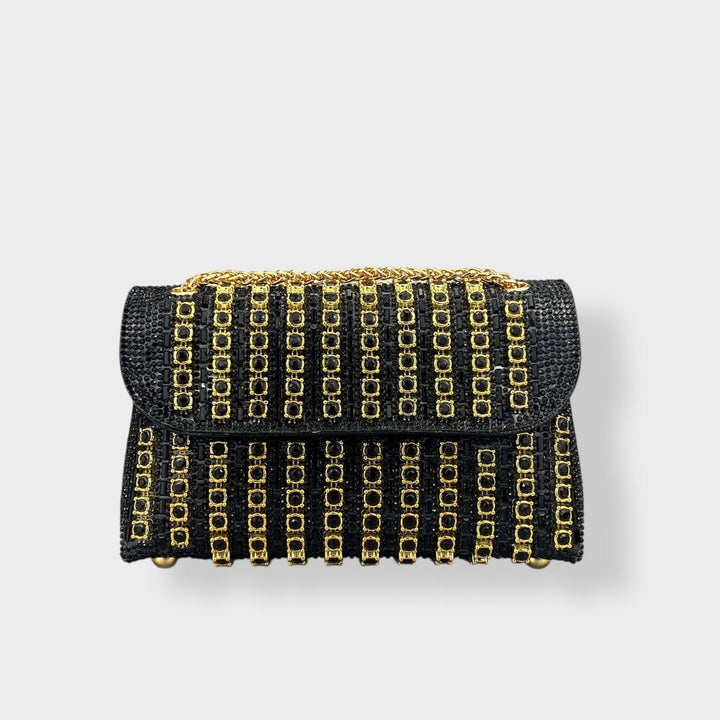 Chain-Strap Shoulder Bag with Stone Details
