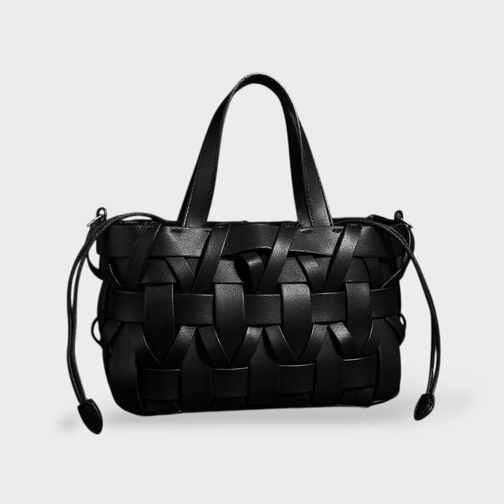 Handwoven Faux Leather Crossbody Bag