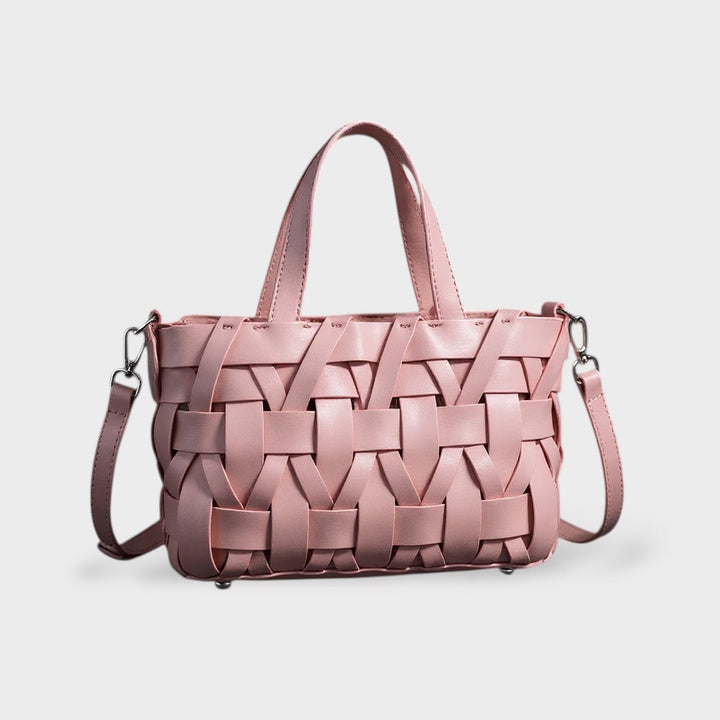 Handwoven Faux Leather Crossbody Bag