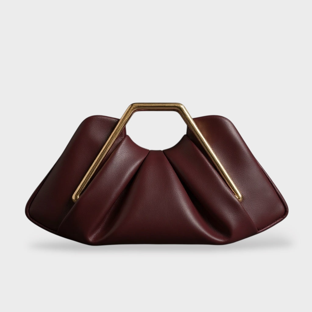 Origami-Fold Clutch with Gold Handle