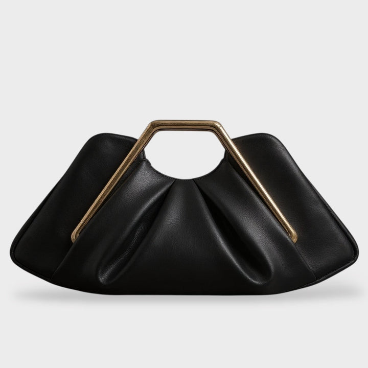 Origami-Fold Clutch with Gold Handle