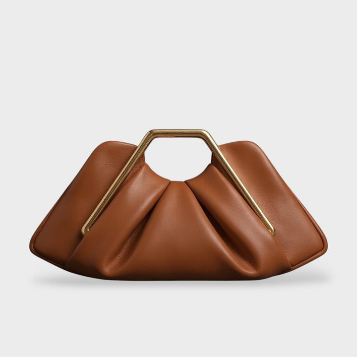 Origami-Fold Clutch with Gold Handle