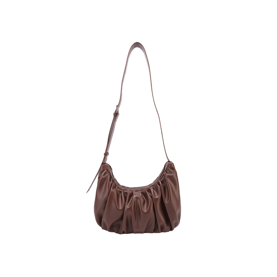 Croissant Shaped Faux Leather Sling Bag