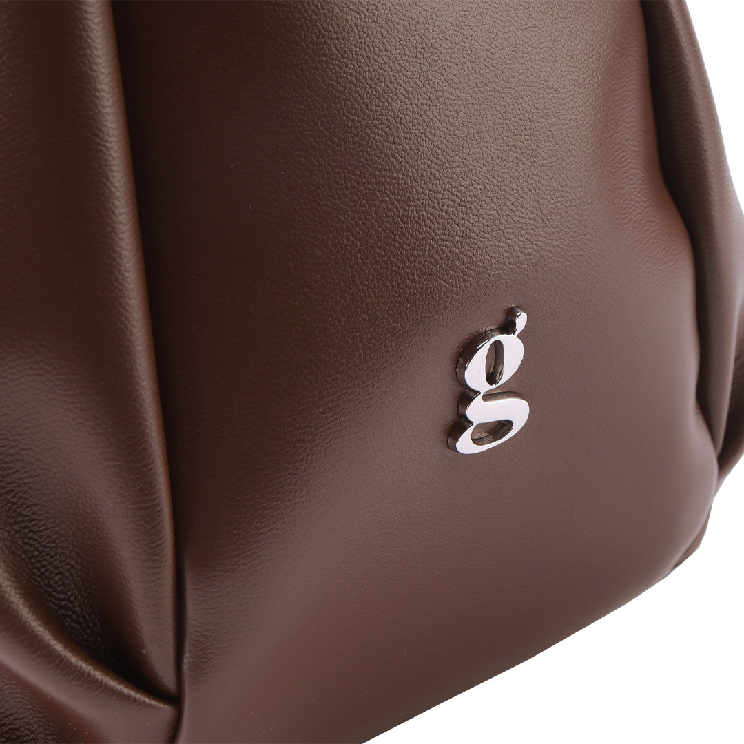 Croissant Shaped Faux Leather Sling Bag