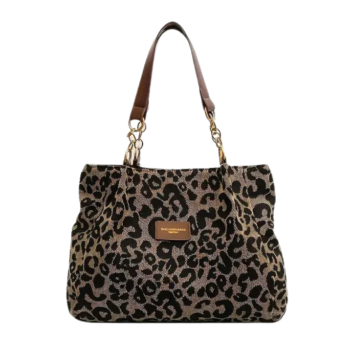 Woven Leopard Print Tote