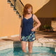 CAOILFHIONN | STRIPED TANKINI SET WITH BEACH SHORTS