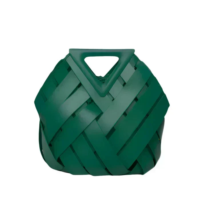 Structured Leather Handbag with Top Closure