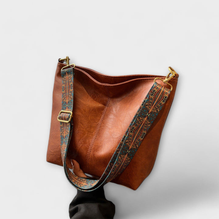 Vintage-Style Handbag with Multiple Pockets