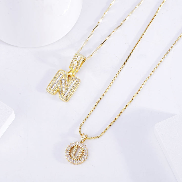 Imelda | Moissanite Initial Necklace Set