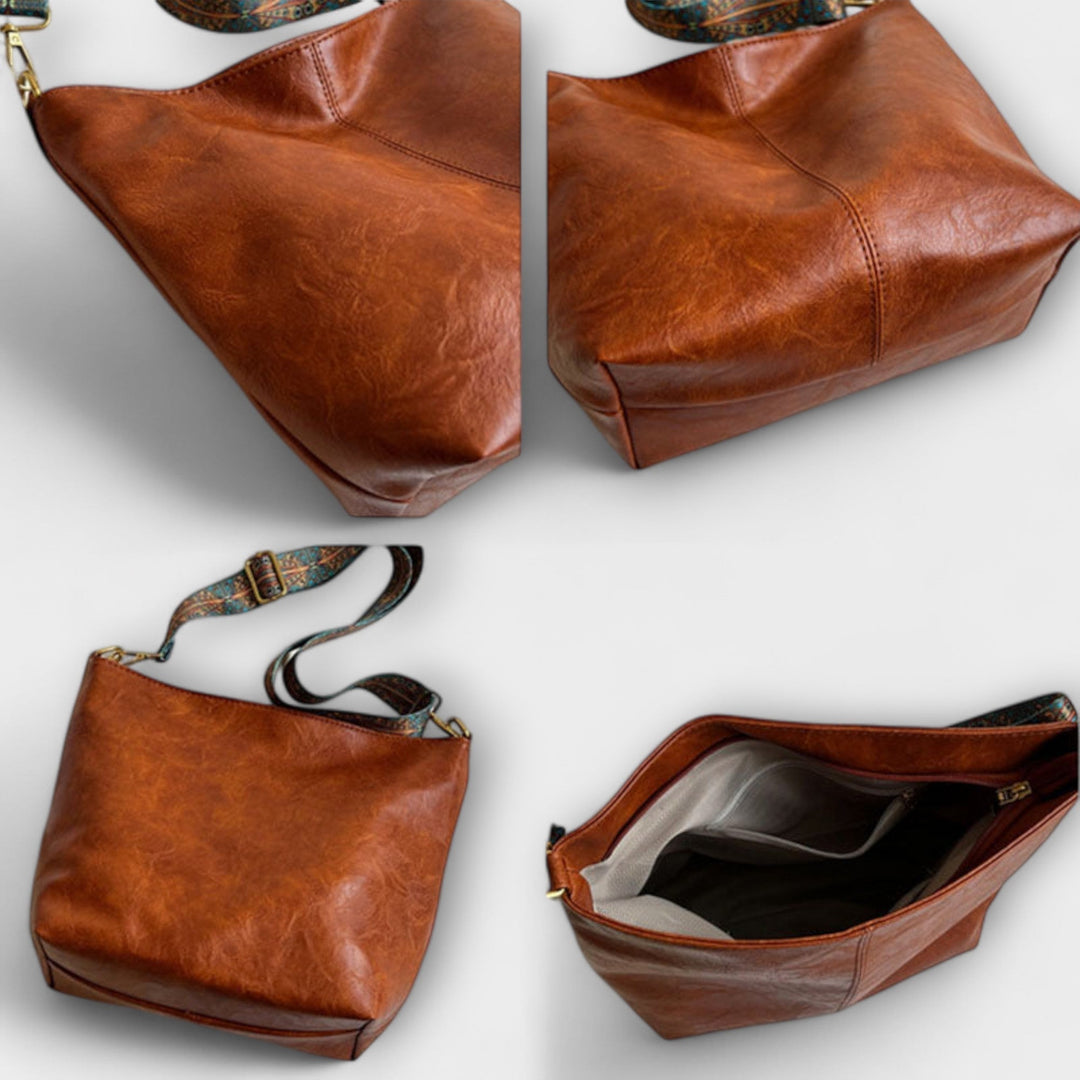 Vintage-Style Handbag with Multiple Pockets