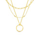 Octavia | Three-Row Open Hoop Necklace in Gold