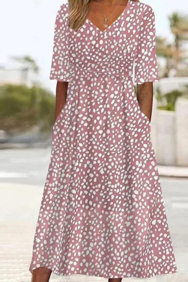 DULCIBELLA | FLATTERING POLKA DOT MIDI DRESS