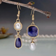 Wendy | Blue Stone and Pearl Earrings