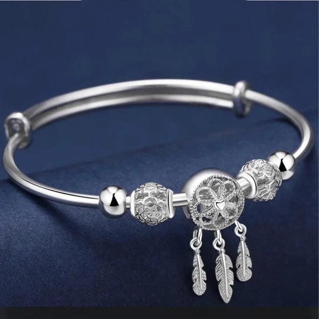 Una | Silver Dreamcatcher Bangle