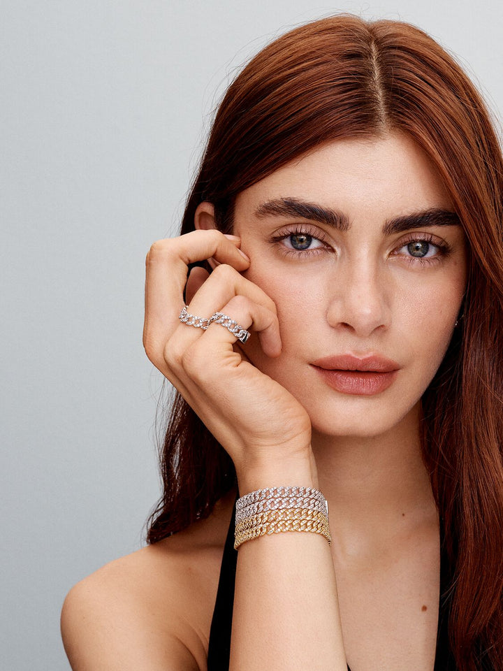 Carmen | Moissanite Curb Chain Bracelet