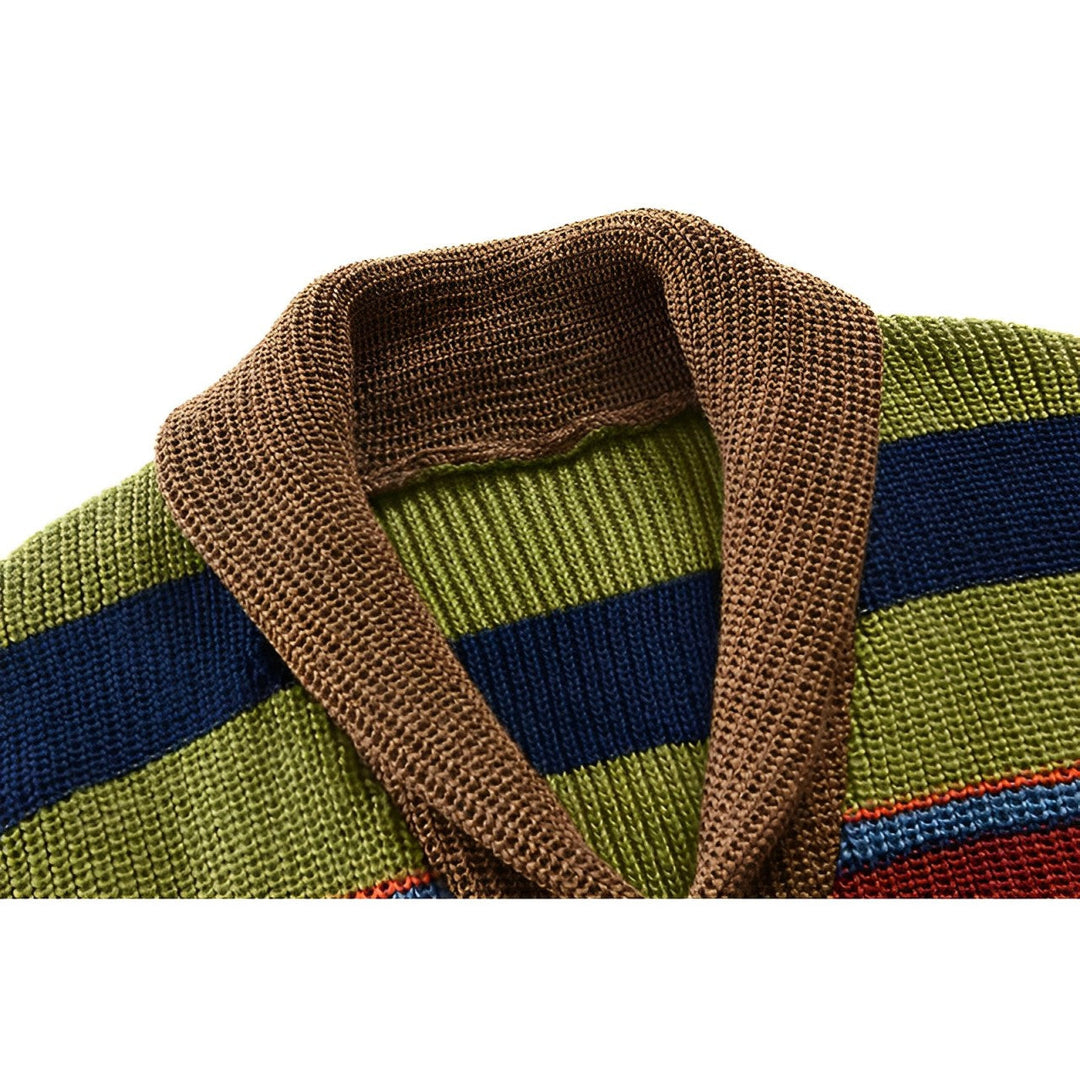 ROSE | STRIPED SHAWL-COLLAR CARDIGAN